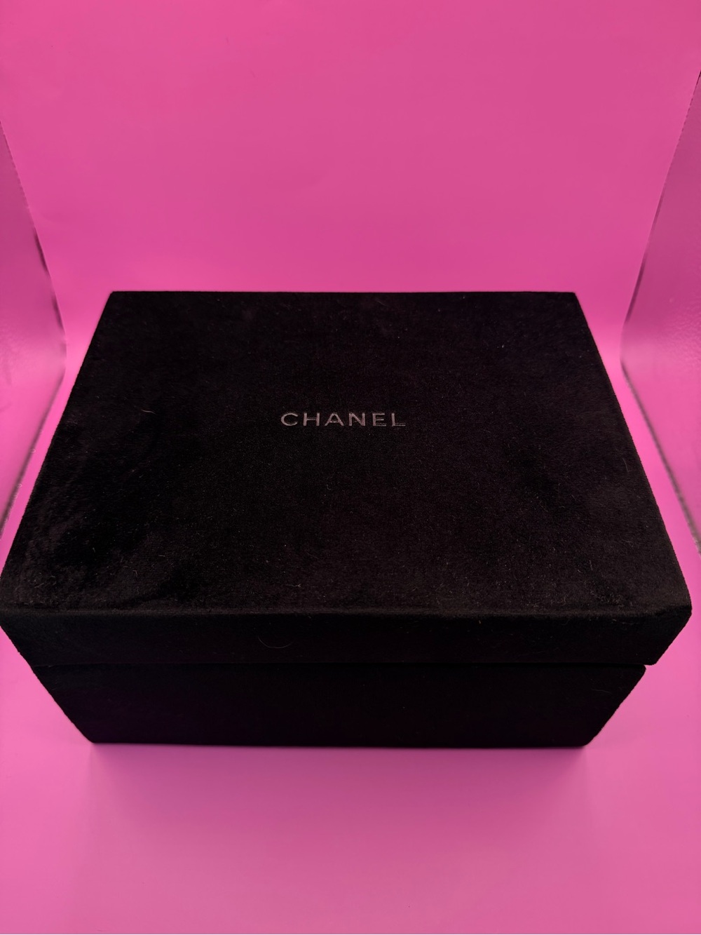 CHANEL Black Velvet Gift Box with Subtle Logo